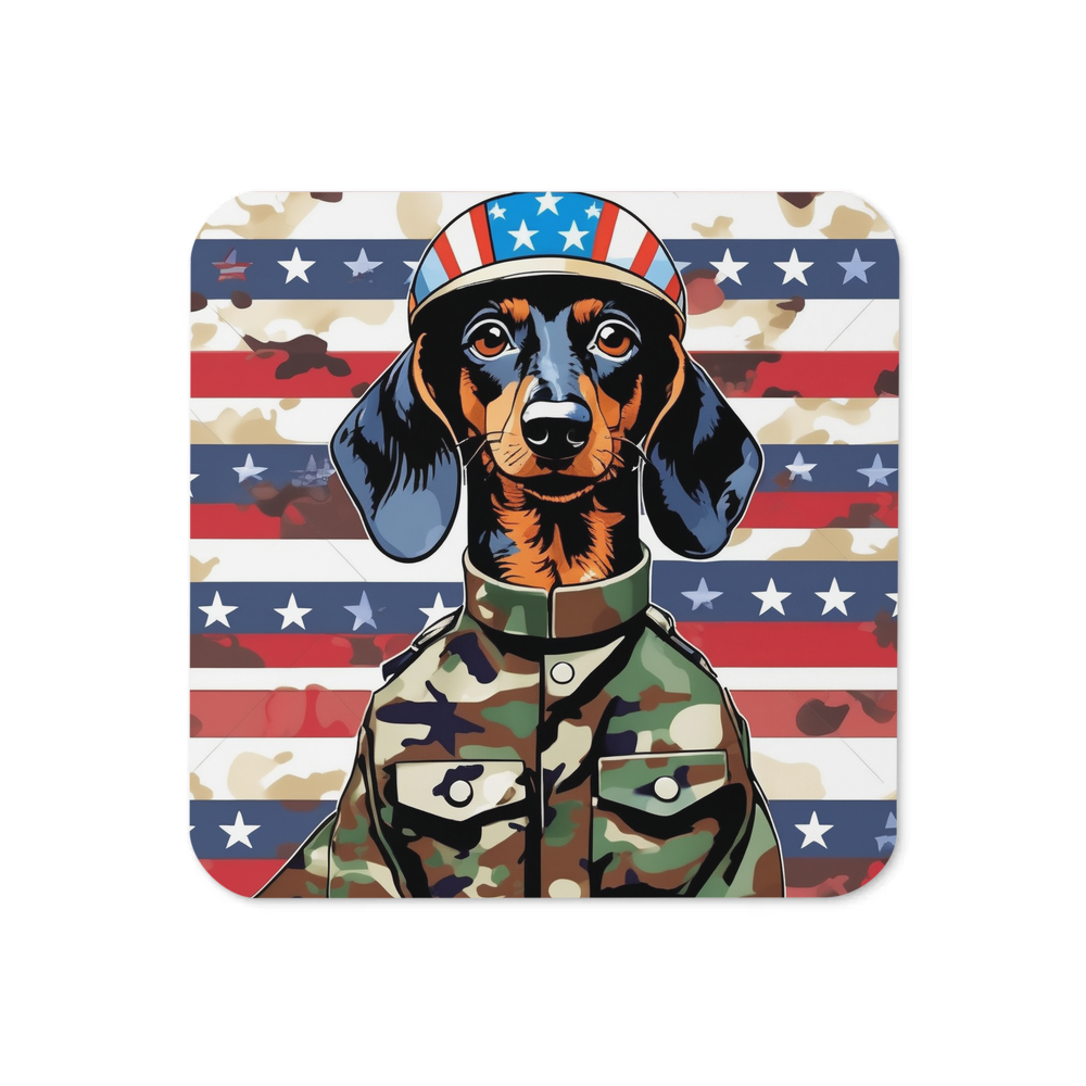 PugMug Custom Black Dachshund Coaster