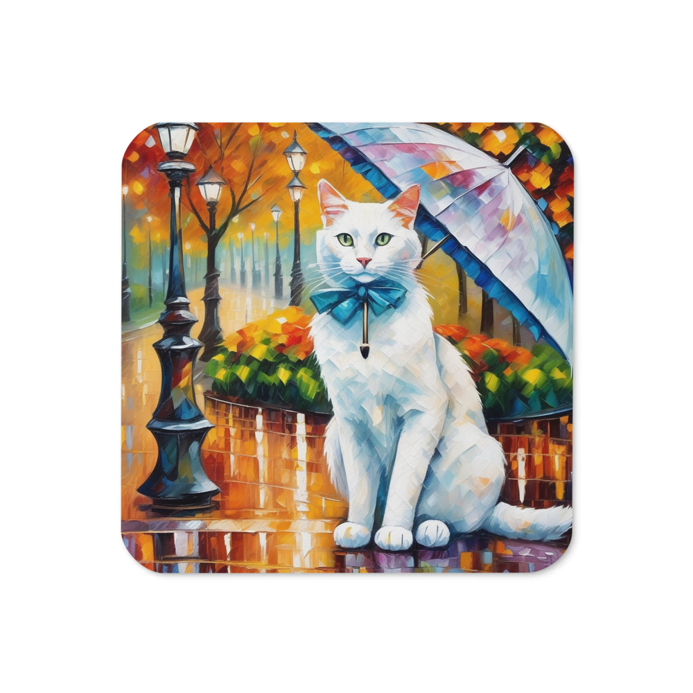 PugMug Custom White Companion Cat Coaster