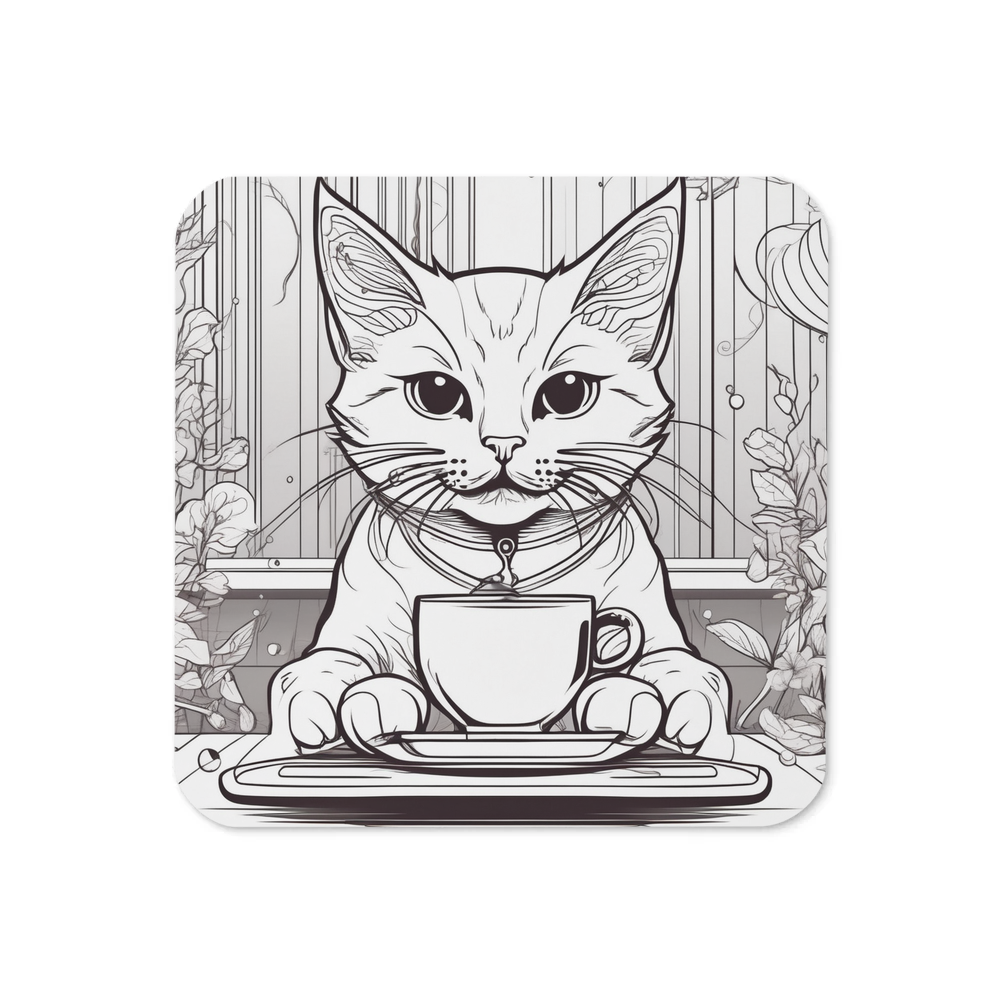 PugMug Custom White Companion Cat Coaster