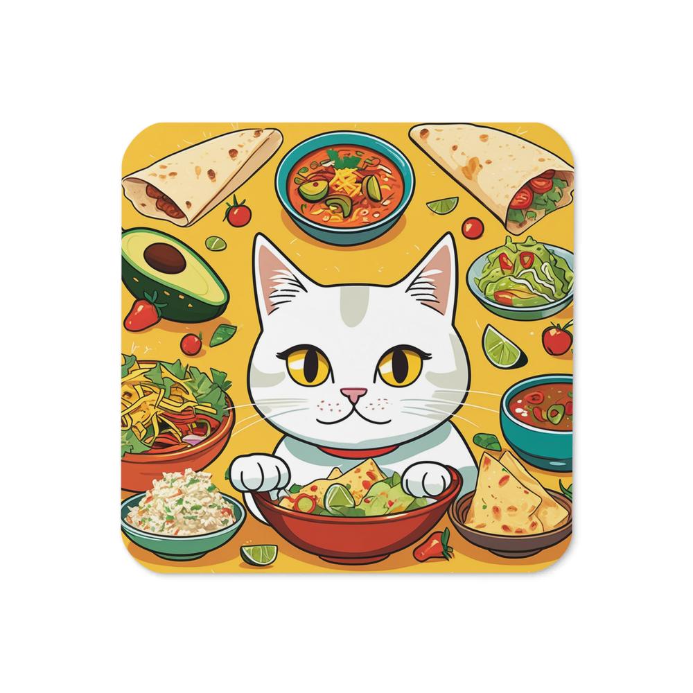 PugMug Custom White Companion Cat Coaster