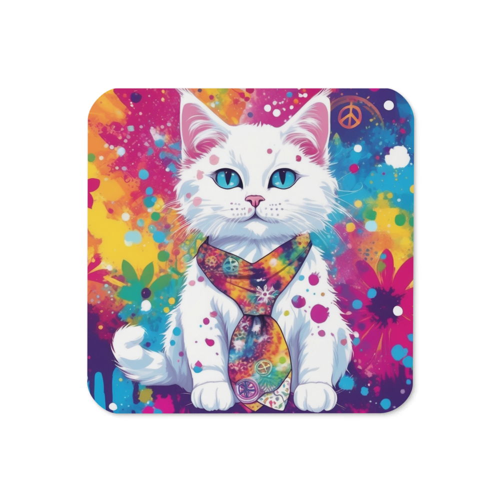 PugMug Custom White Companion Cat Coaster