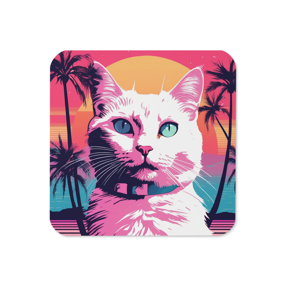 PugMug Custom White Companion Cat Coaster