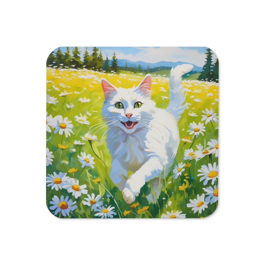 PugMug Custom White Companion Cat Coaster