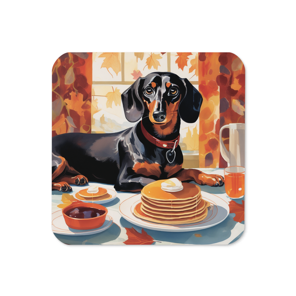 PugMug Custom Black Dachshund Coaster