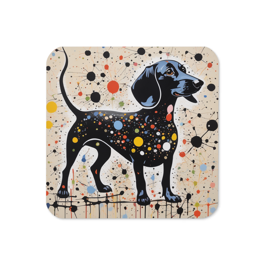 PugMug Custom Black Dachshund Coaster
