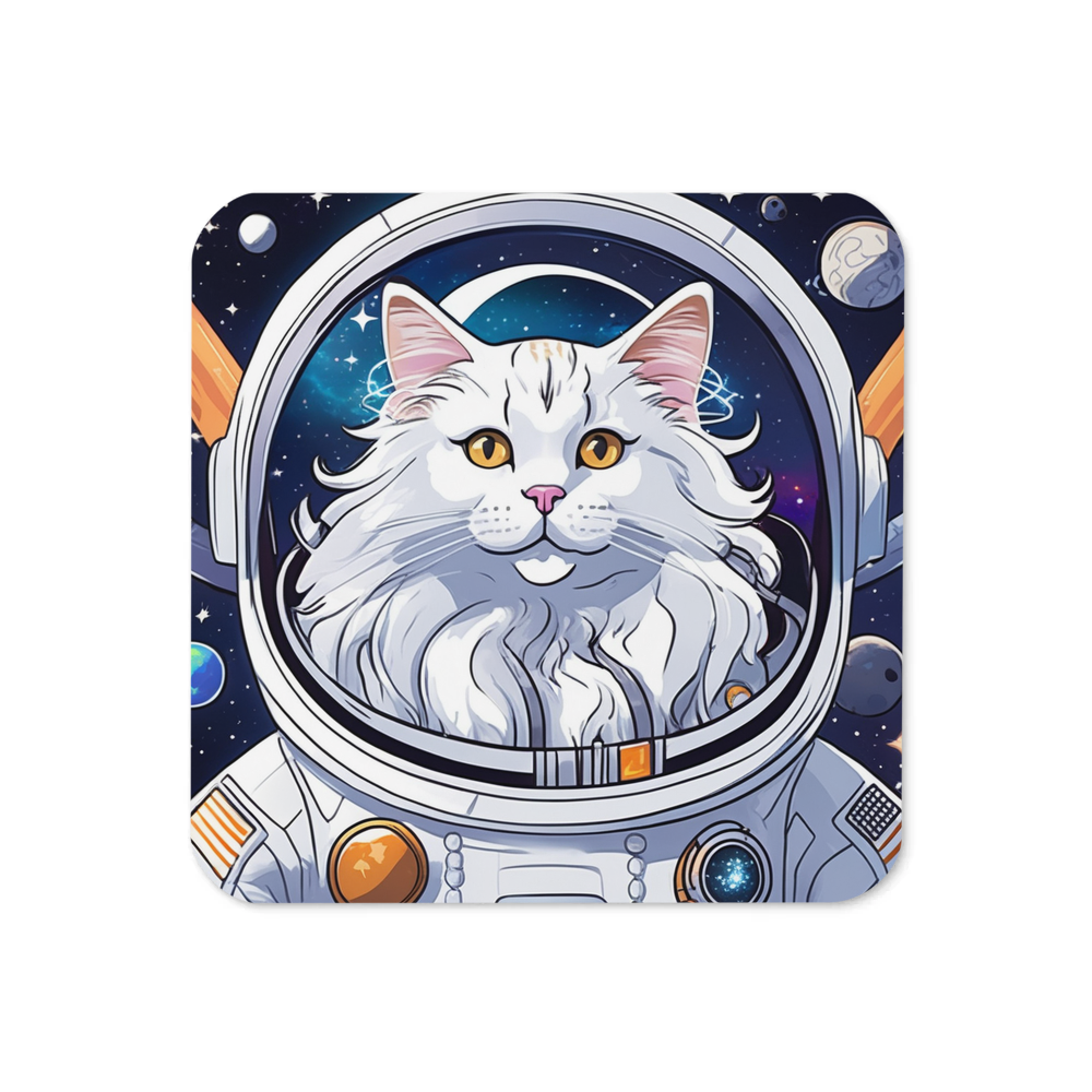 PugMug Custom White Maine Coon Cat Coaster