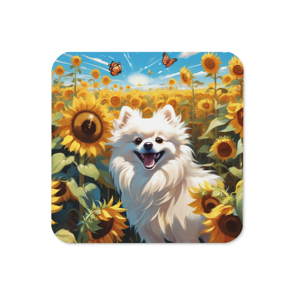 PugMug Custom White Pomeranian Coaster