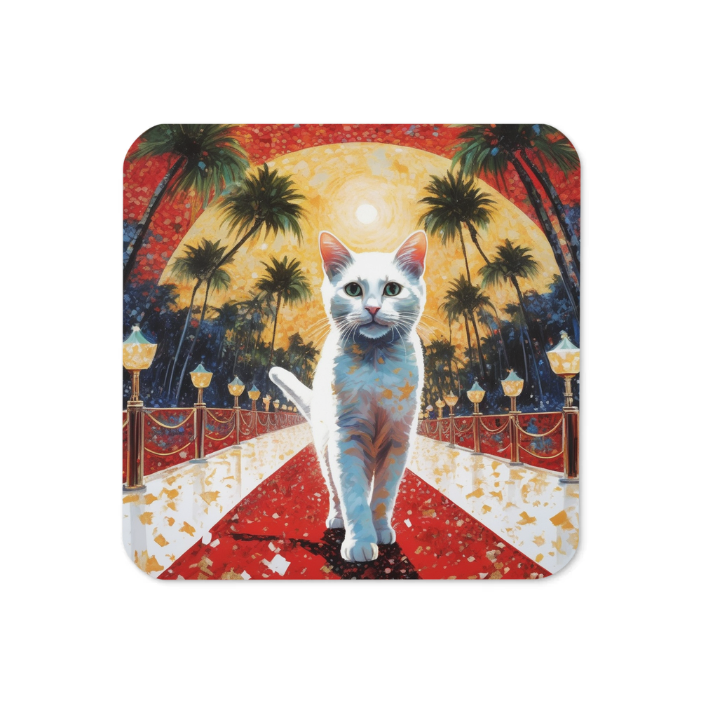 PugMug Custom White Companion Cat Coaster