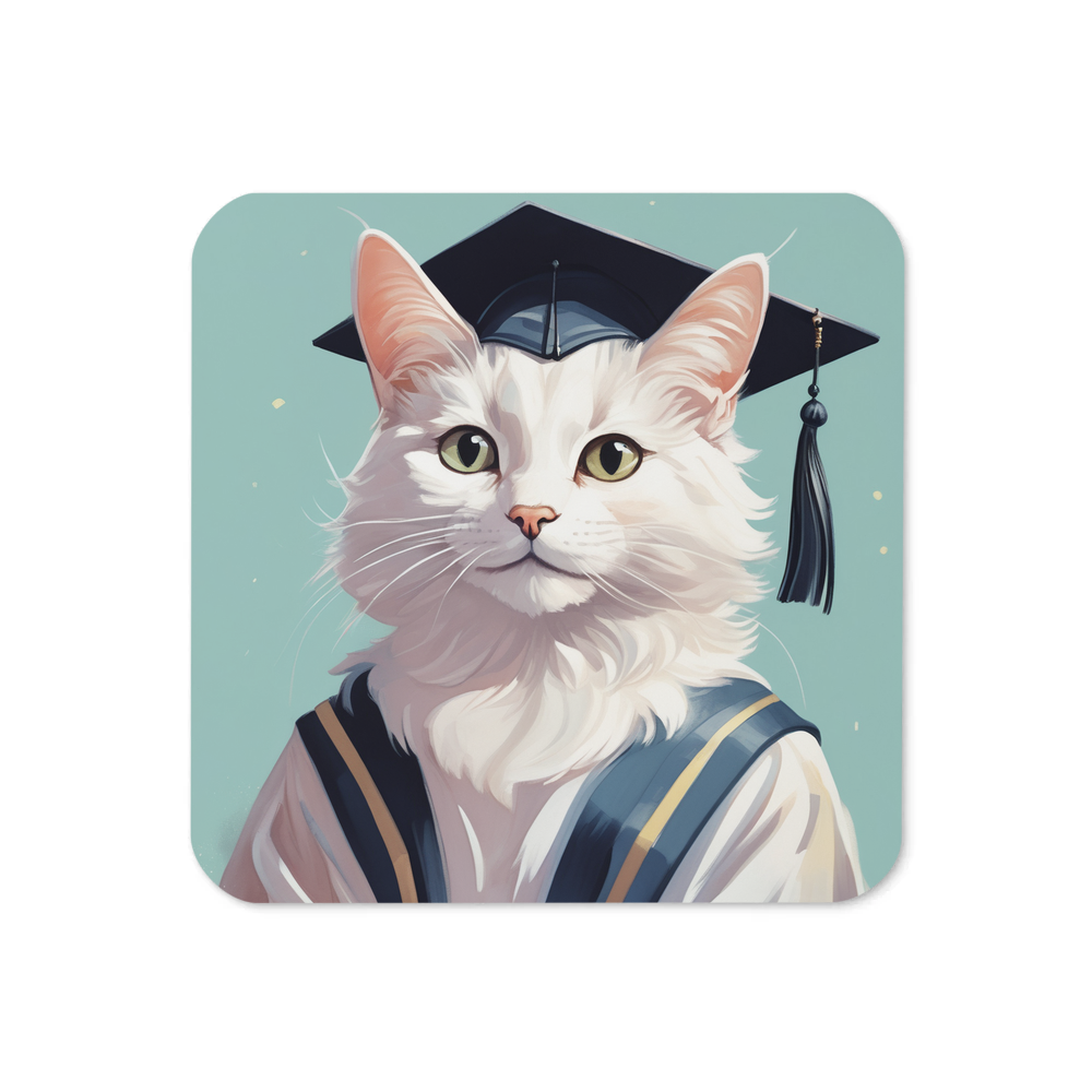 PugMug Custom White Companion Cat Coaster