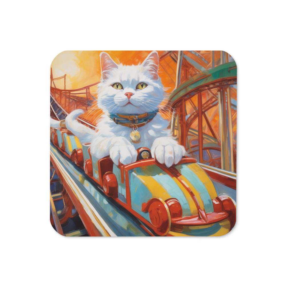 PugMug Custom White Companion Cat Coaster