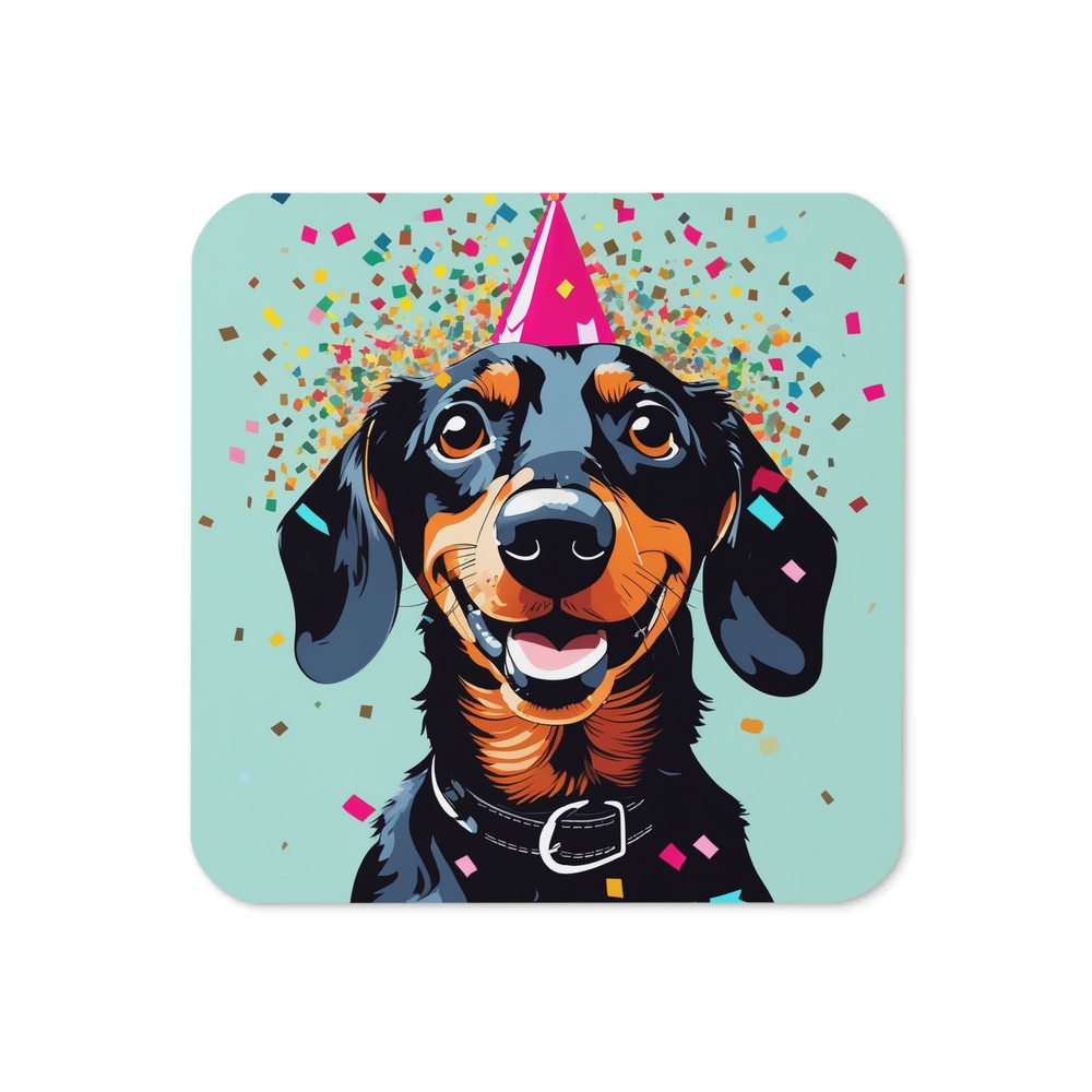 PugMug Custom Black Dachshund Coaster