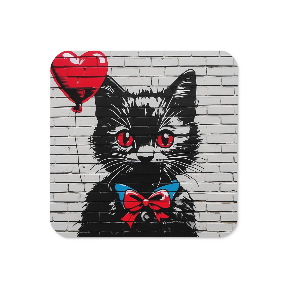 PugMug Custom Black Companion Cat Coaster