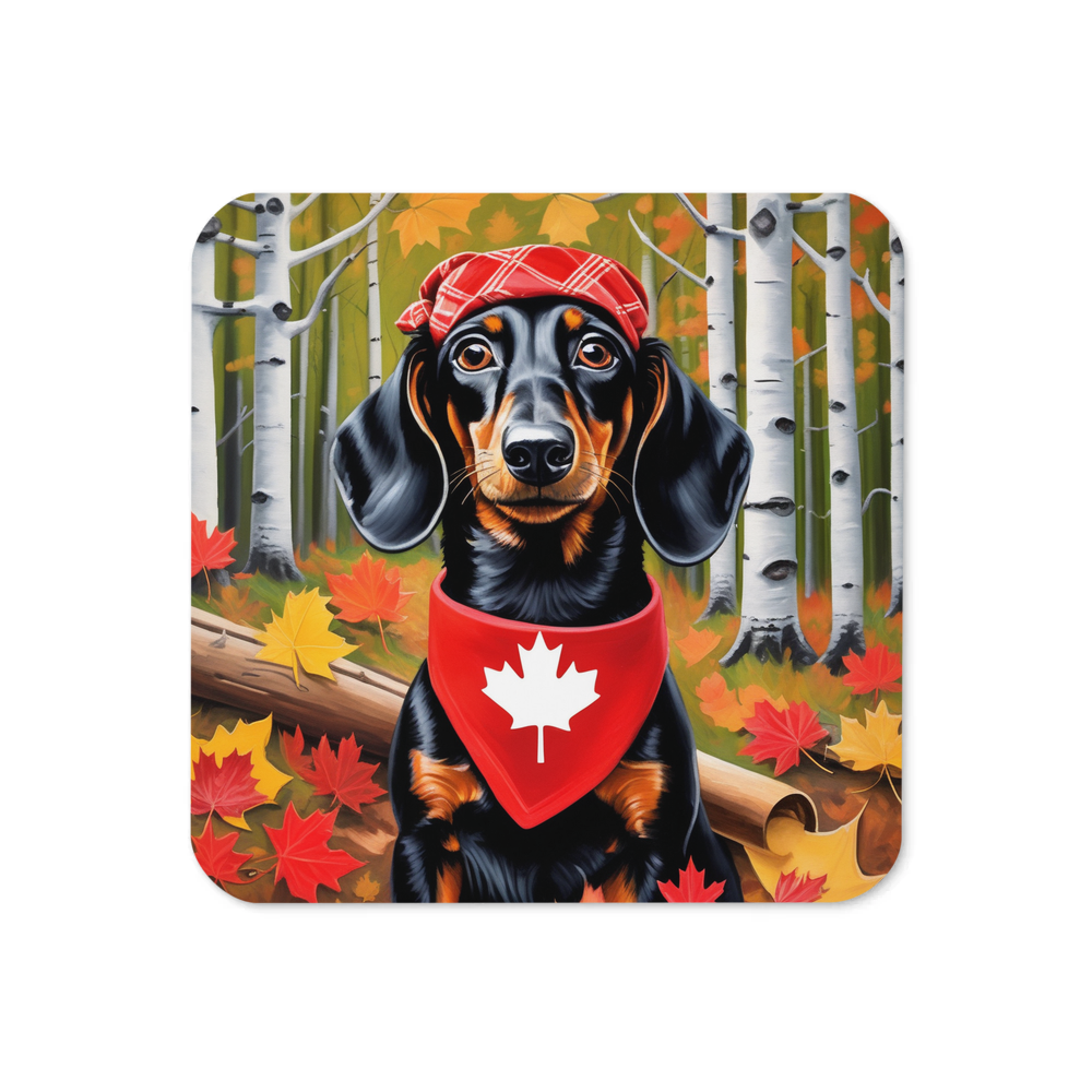 PugMug Custom Black Dachshund Coaster