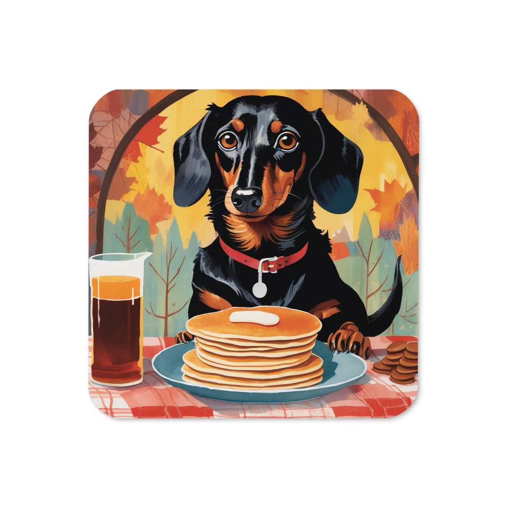 PugMug Custom Black Dachshund Coaster