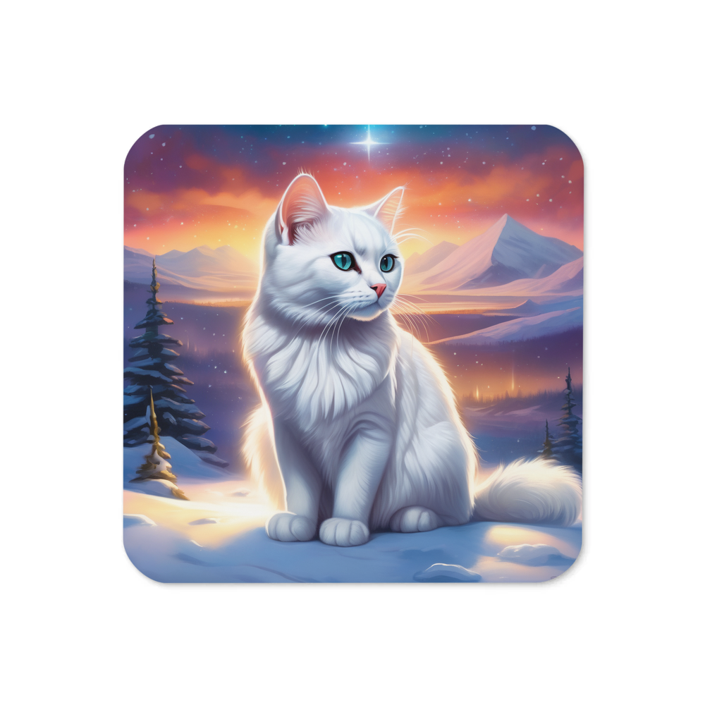 PugMug Custom White Exotic Cat Coaster