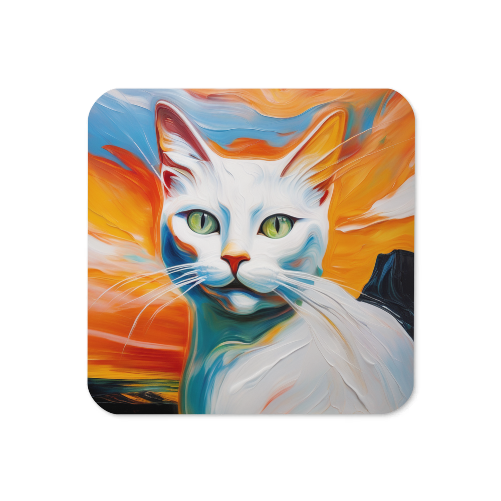 PugMug Custom White Companion Cat Coaster