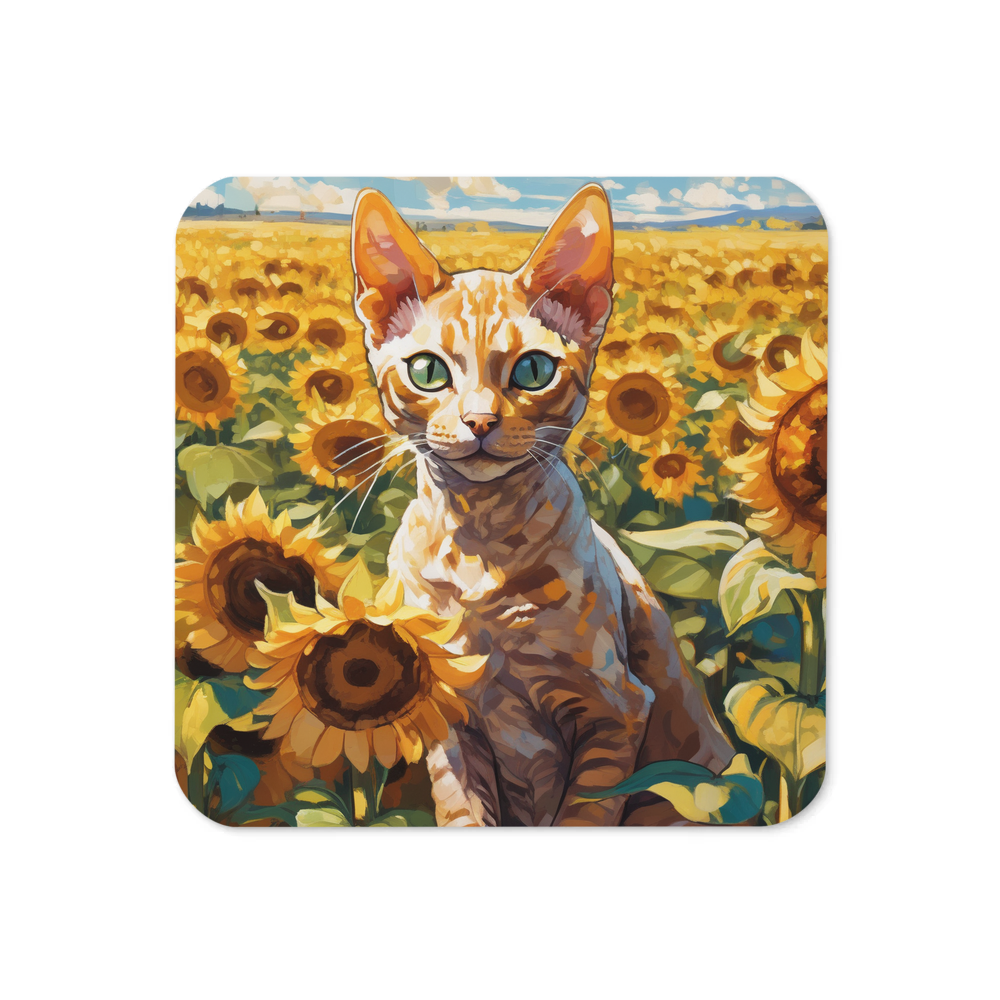 PugMug Custom Tabby Devon Rex Cat Coaster