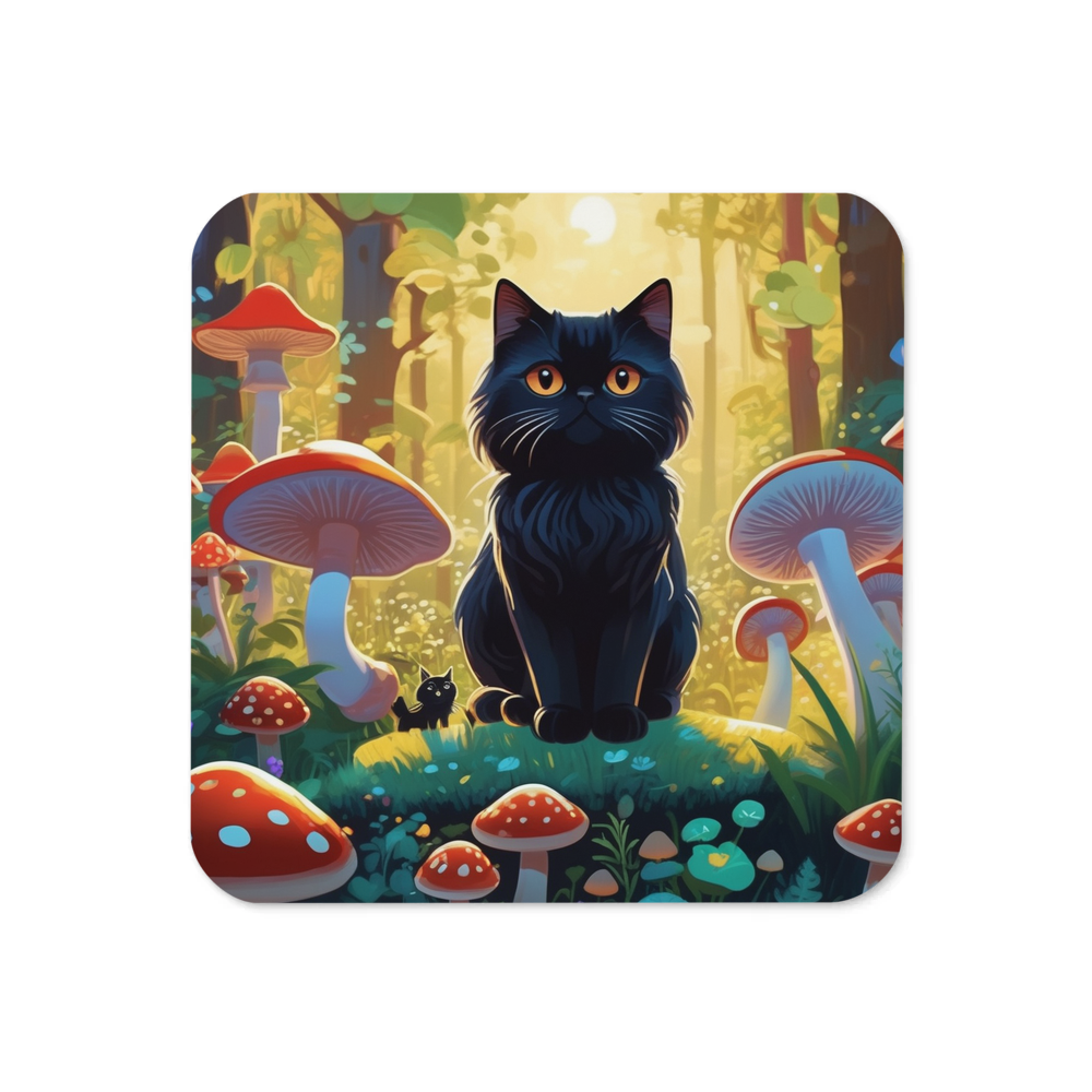 PugMug Custom Black Persian Cat Coaster
