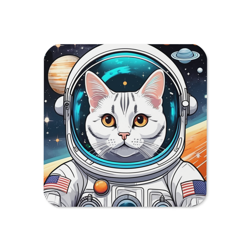 PugMug Custom White American Shorthair Cat Coaster