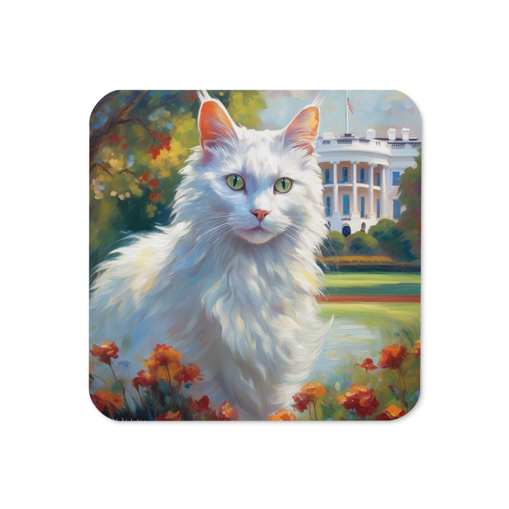 PugMug Custom White Companion Cat Coaster