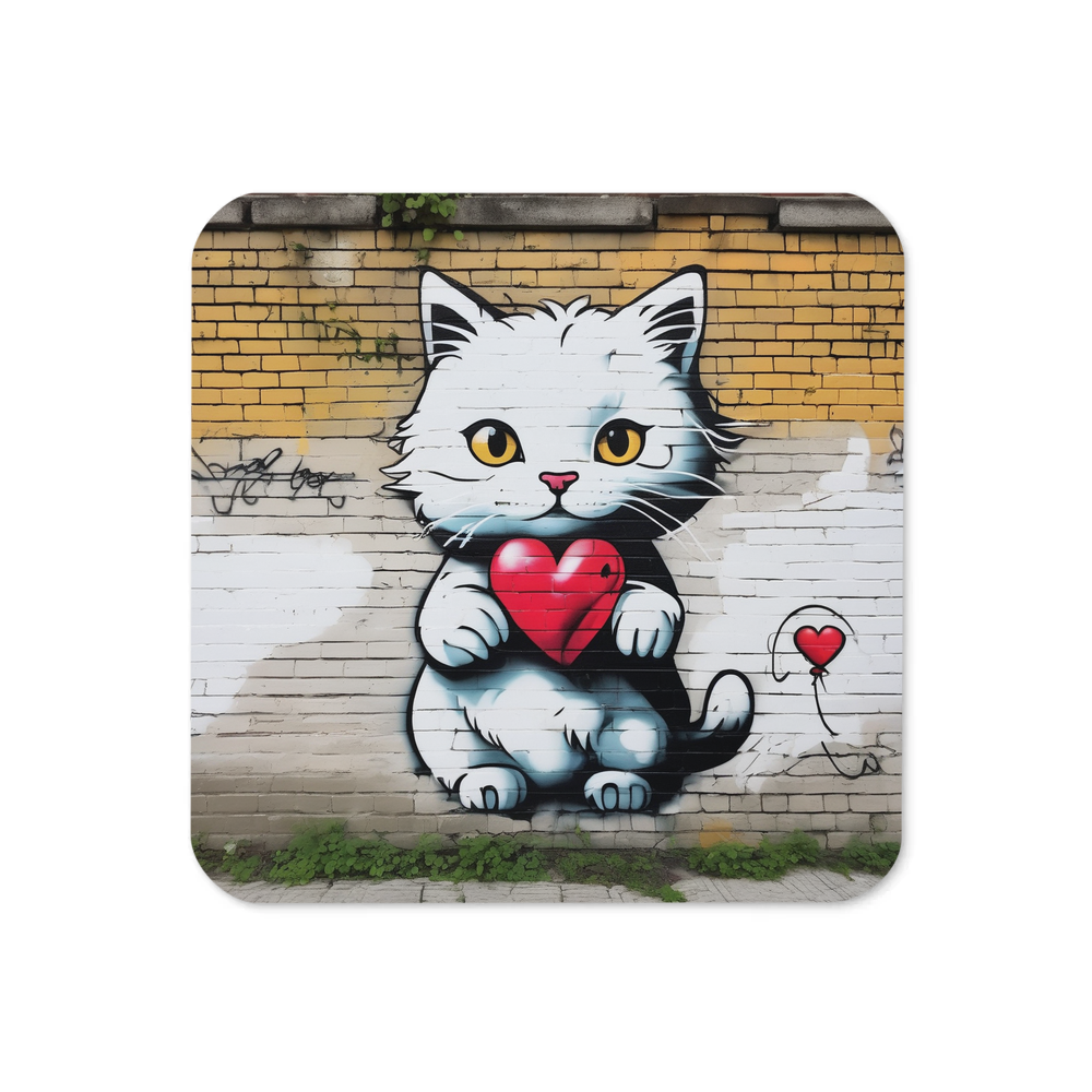 PugMug Custom White Companion Cat Coaster