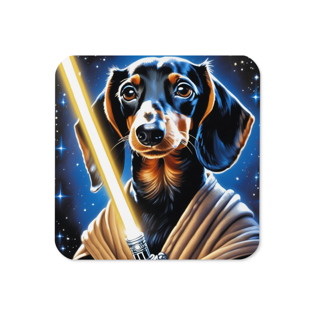 PugMug Custom Black Dachshund Coaster