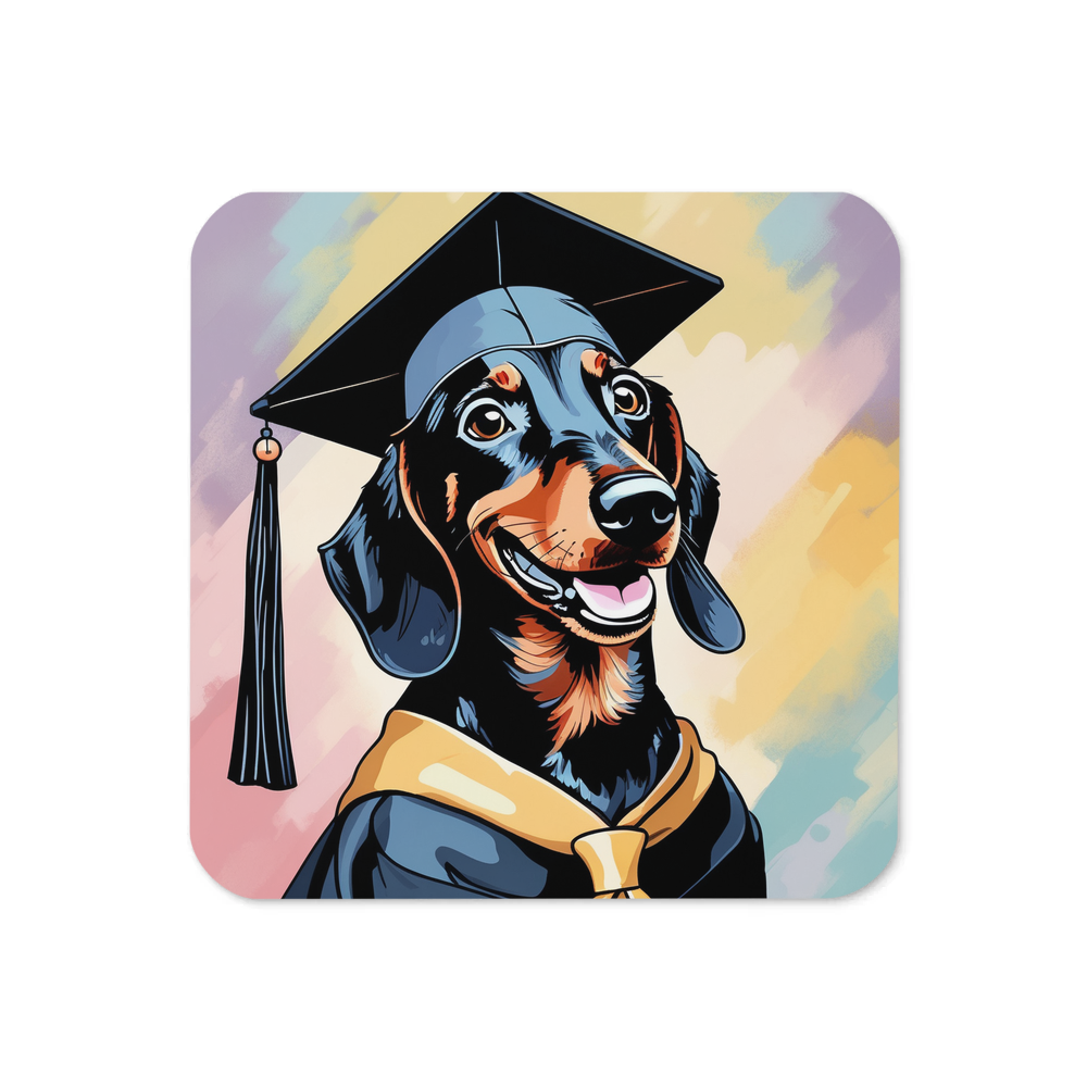 PugMug Custom Black Dachshund Coaster