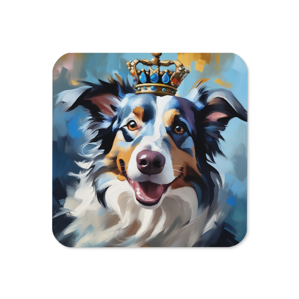 PugMug Custom Blue Merle Border Collie Coaster