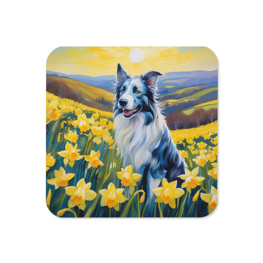 PugMug Custom Blue Merle Border Collie Coaster