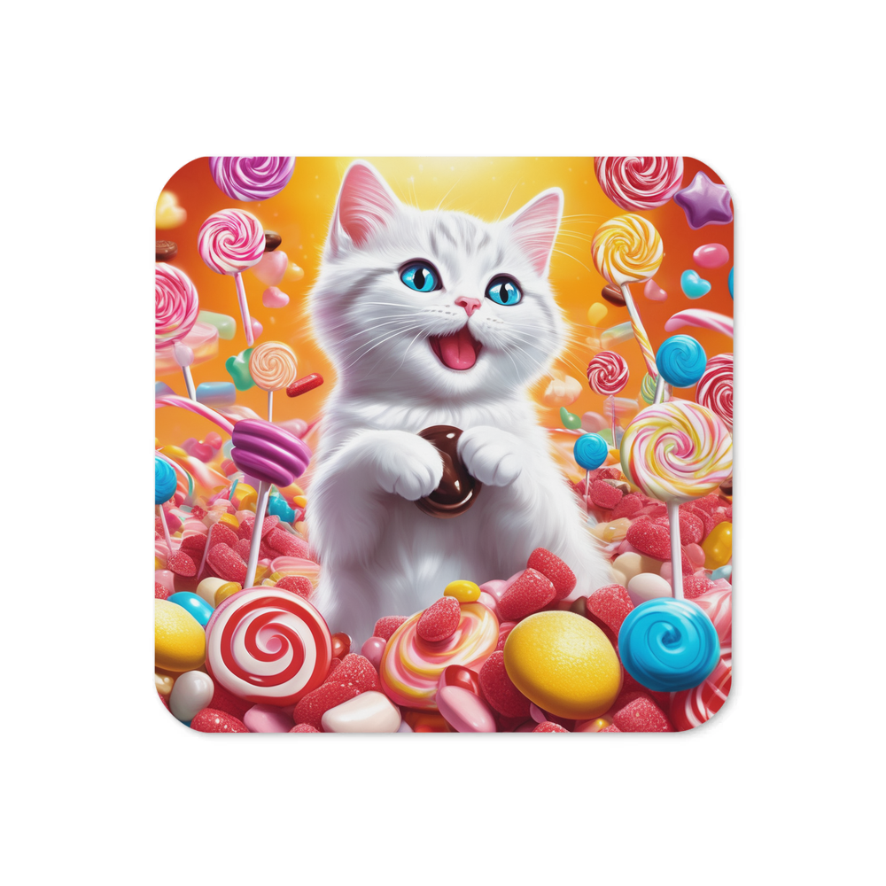 PugMug Custom White Companion Cat Coaster