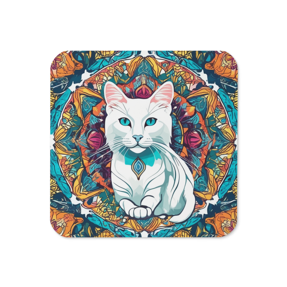 PugMug Custom White Companion Cat Coaster