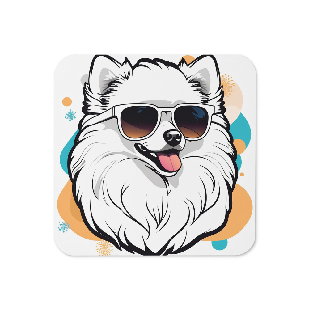 PugMug Custom White Pomeranian Coaster