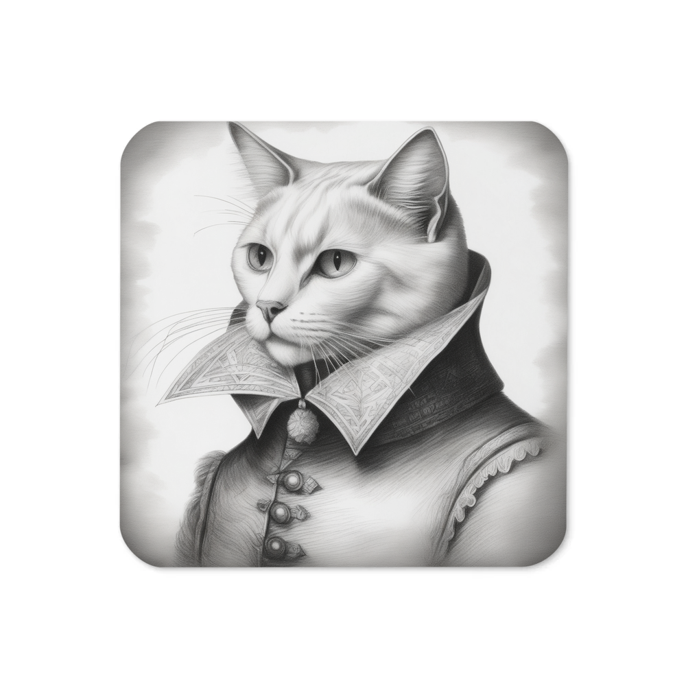 PugMug Custom White Companion Cat Coaster