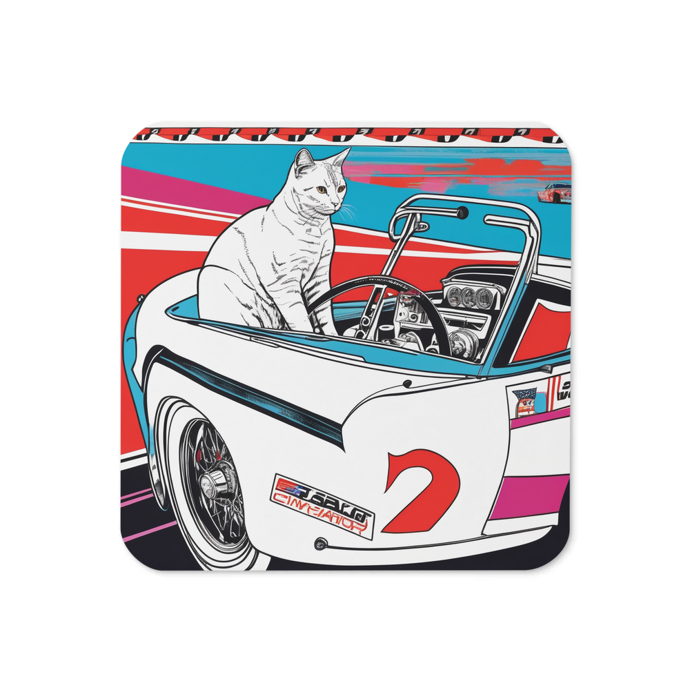 PugMug Custom White Companion Cat Coaster