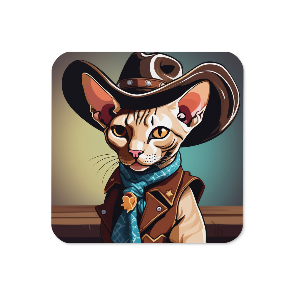 PugMug Custom Tabby Sphynx Cat Coaster