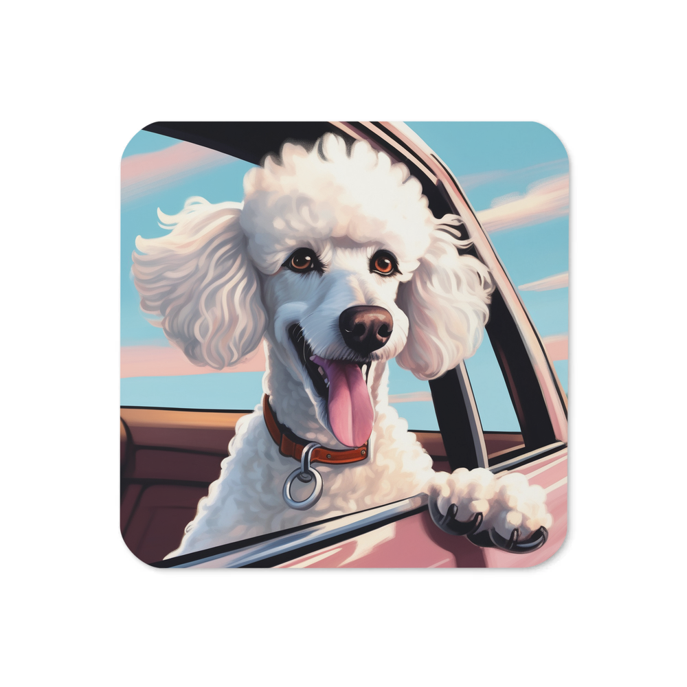 PugMug Custom White Poodle Coaster
