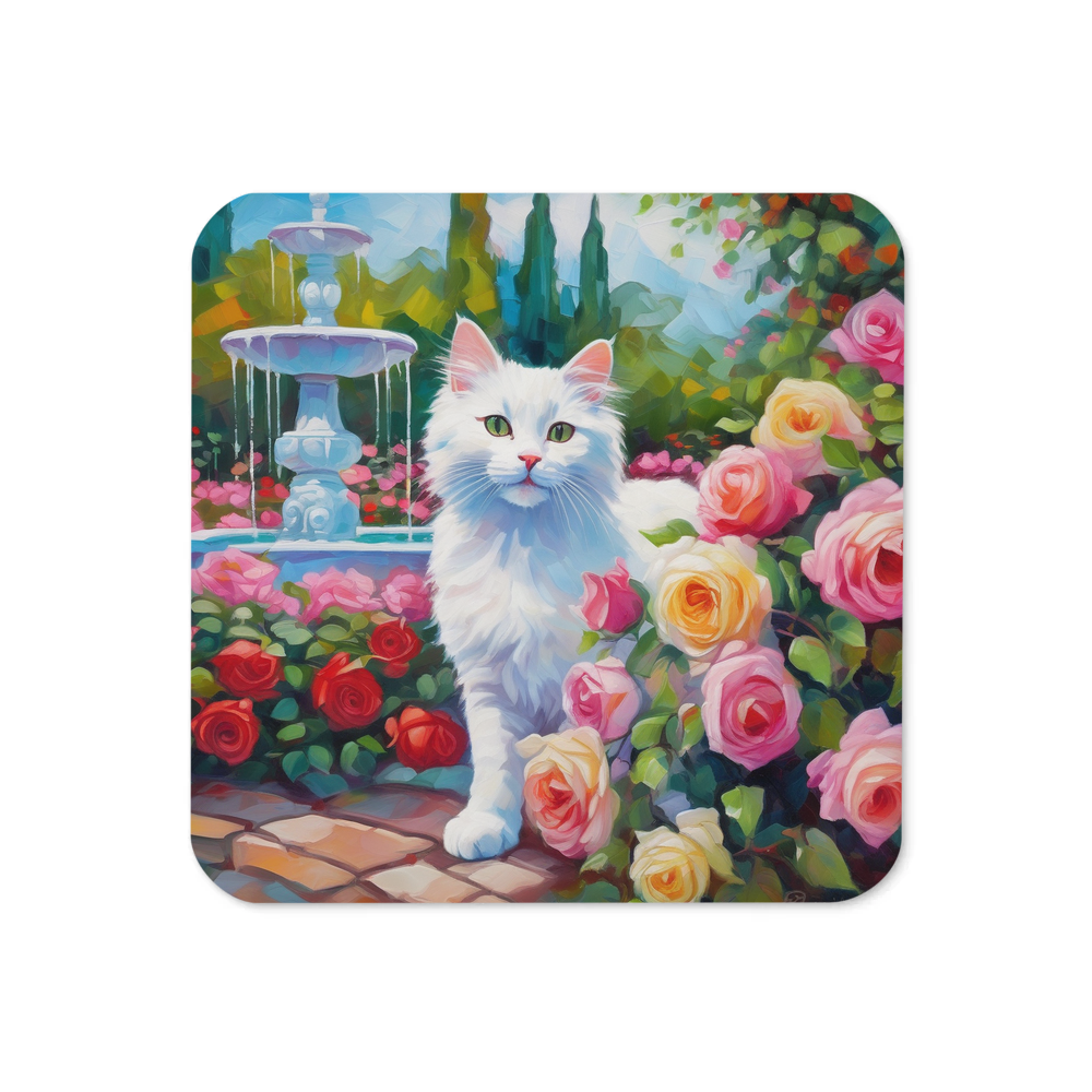 PugMug Custom White Companion Cat Coaster