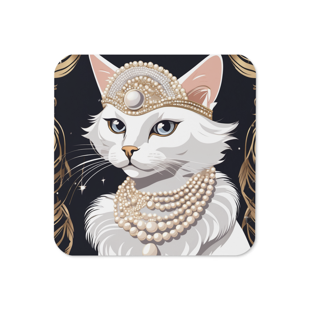 PugMug Custom White Companion Cat Coaster