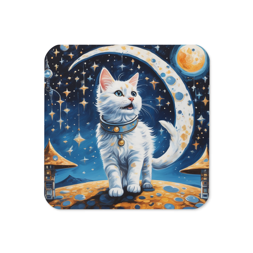 PugMug Custom White Companion Cat Coaster