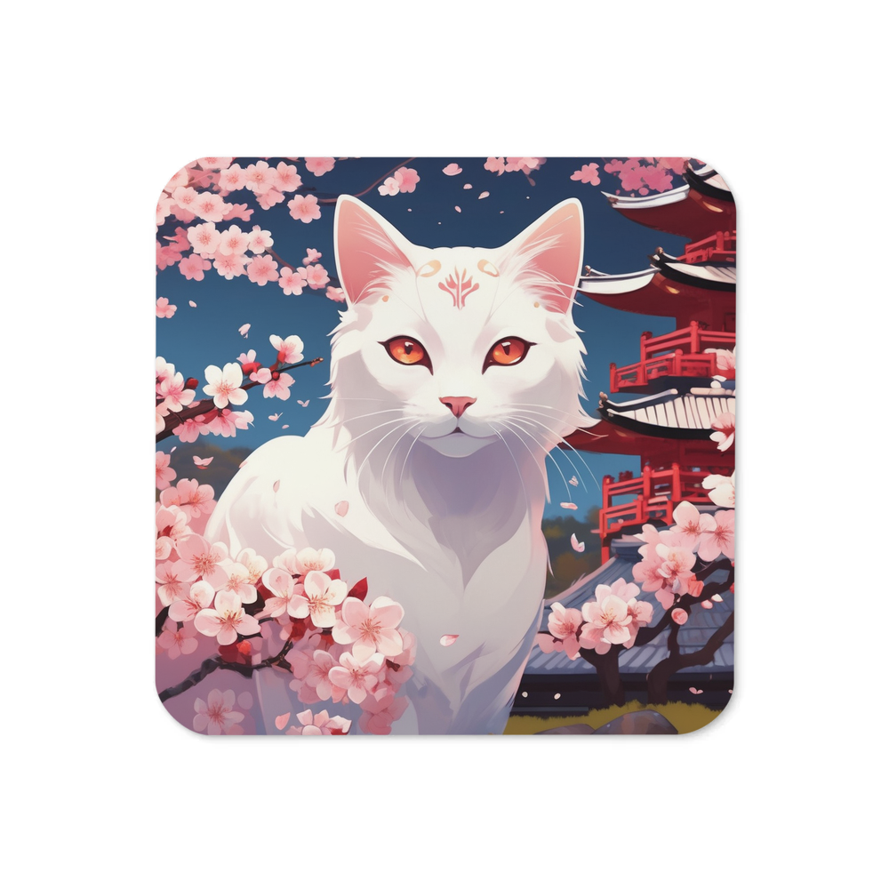 PugMug Custom White Companion Cat Coaster