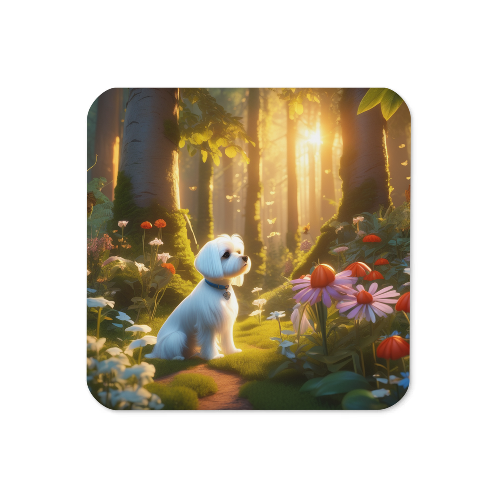 PugMug Custom Maltese Dog Coaster