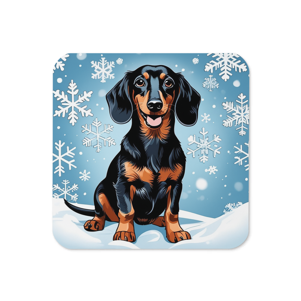 PugMug Custom Black Dachshund Coaster