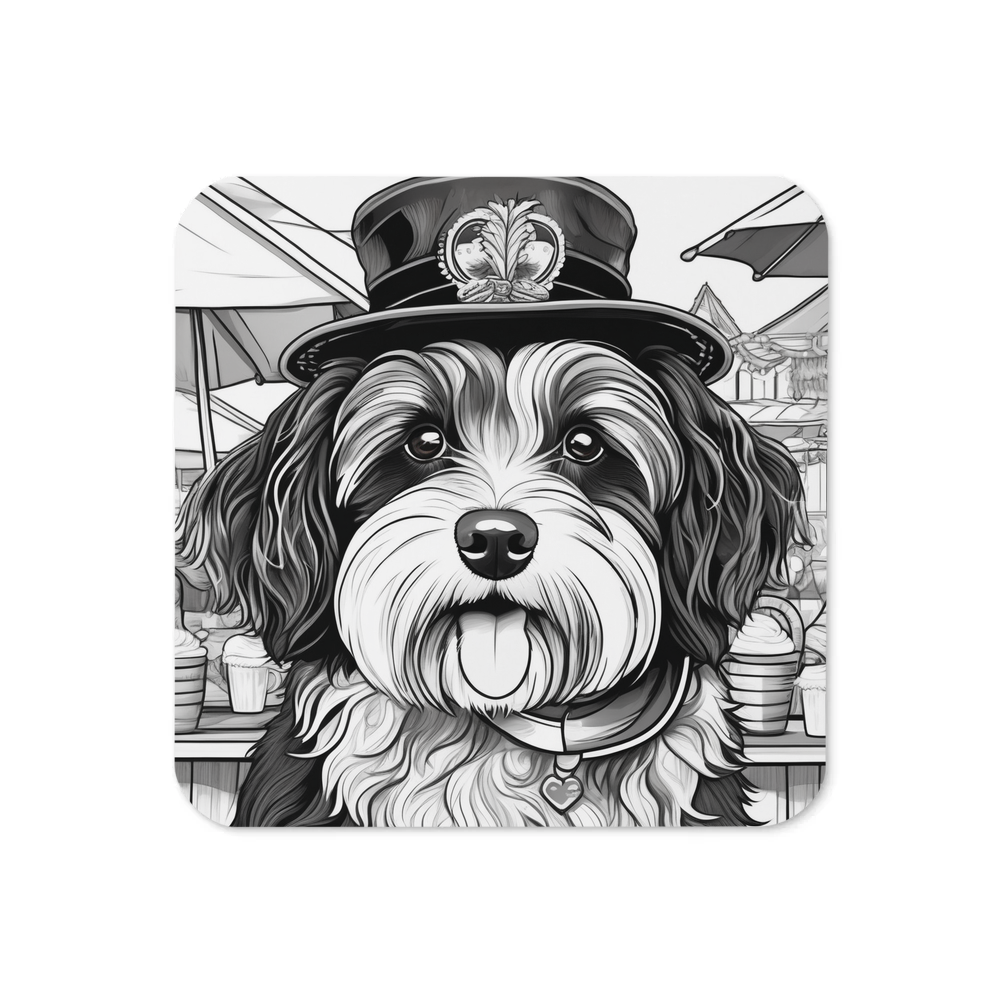 PugMug Custom Black-and-white Havanese Dog Coaster