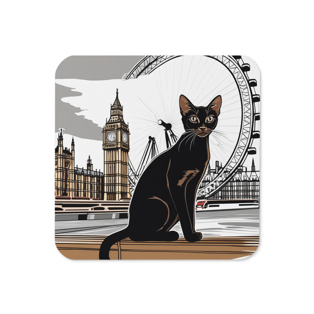 PugMug Custom Black Abyssinian Cat Coaster