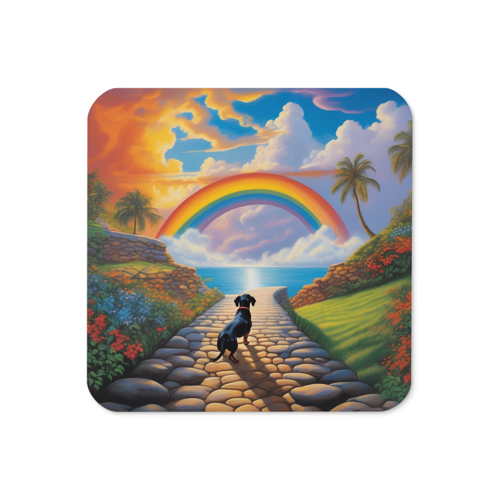 PugMug Custom Black Dachshund Coaster