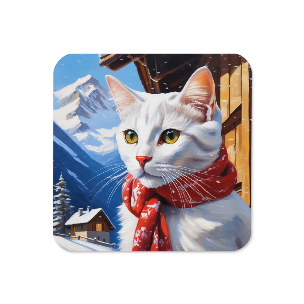 PugMug Custom White Companion Cat Coaster