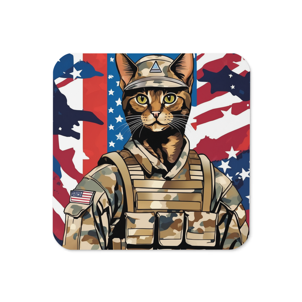 PugMug Custom Black Abyssinian Cat Coaster
