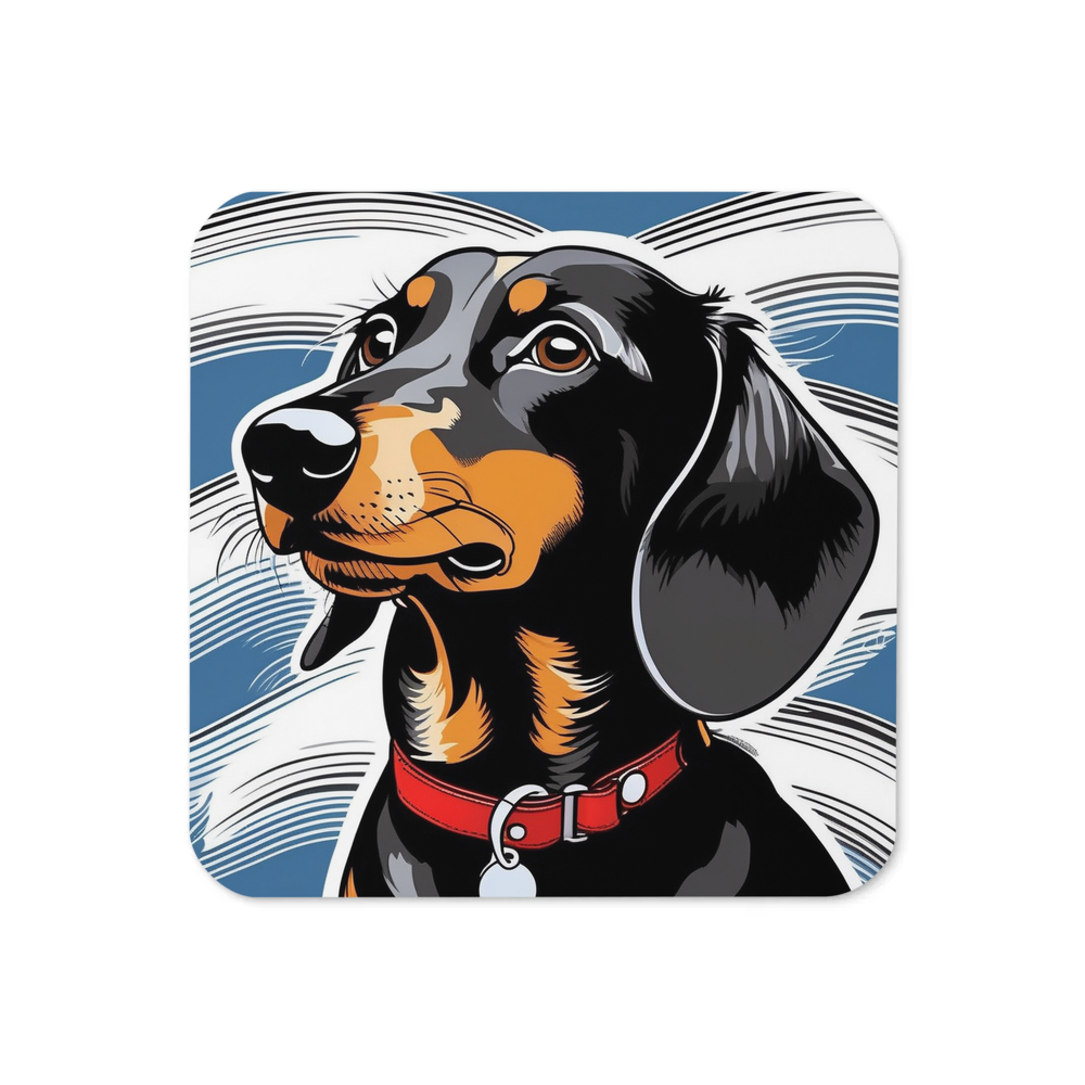 PugMug Custom Black Dachshund Coaster