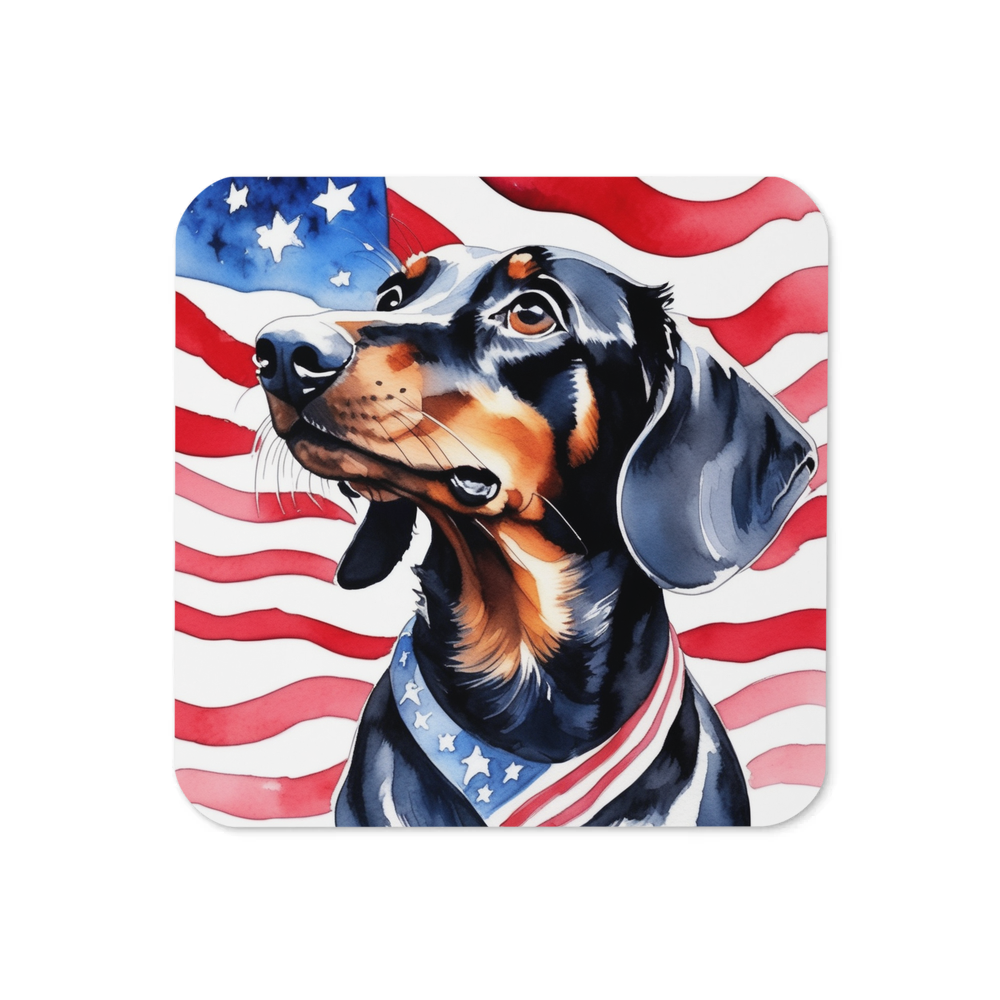 PugMug Custom Black Dachshund Coaster