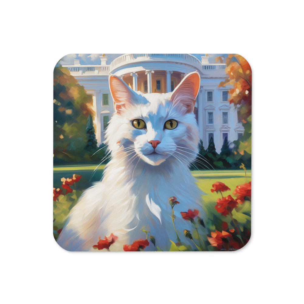 PugMug Custom White Companion Cat Coaster